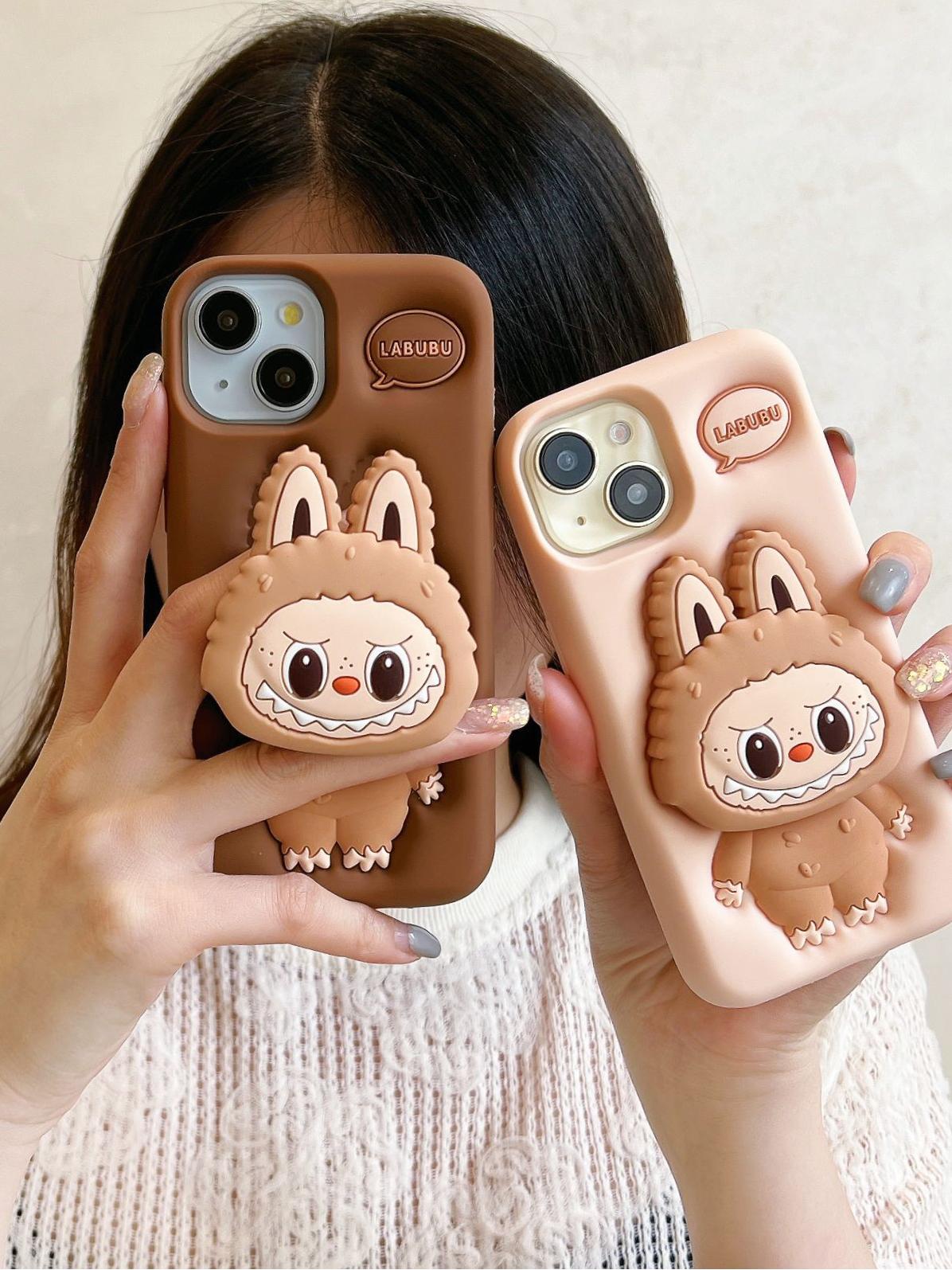 Labubu 3D Silicone iPhone Case with Stand